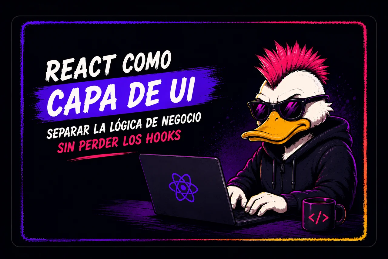 React como capa de UI — separar lógica de negocio con fachadas y dominio puro