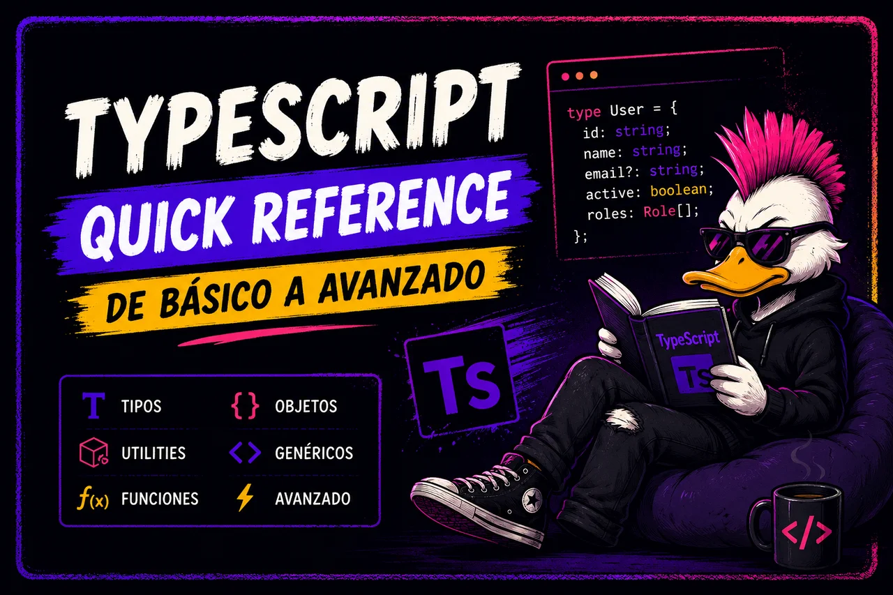 TypeScript Quick Reference — referencia completa de básico a avanzado
