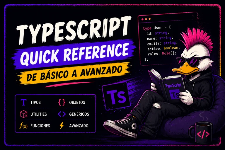 TypeScript Quick Reference — referencia completa de básico a avanzado