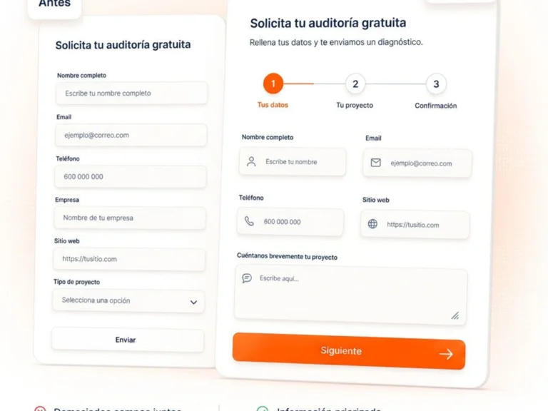Comparativa de UX en formularios: antes y después de la optimización